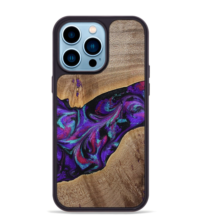 iPhone 14 Pro Max Wood Phone Case - Jamila (Purple, 772818)