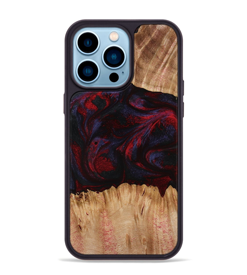 iPhone 14 Pro Max Wood Phone Case - Ernst (Red, 773299)