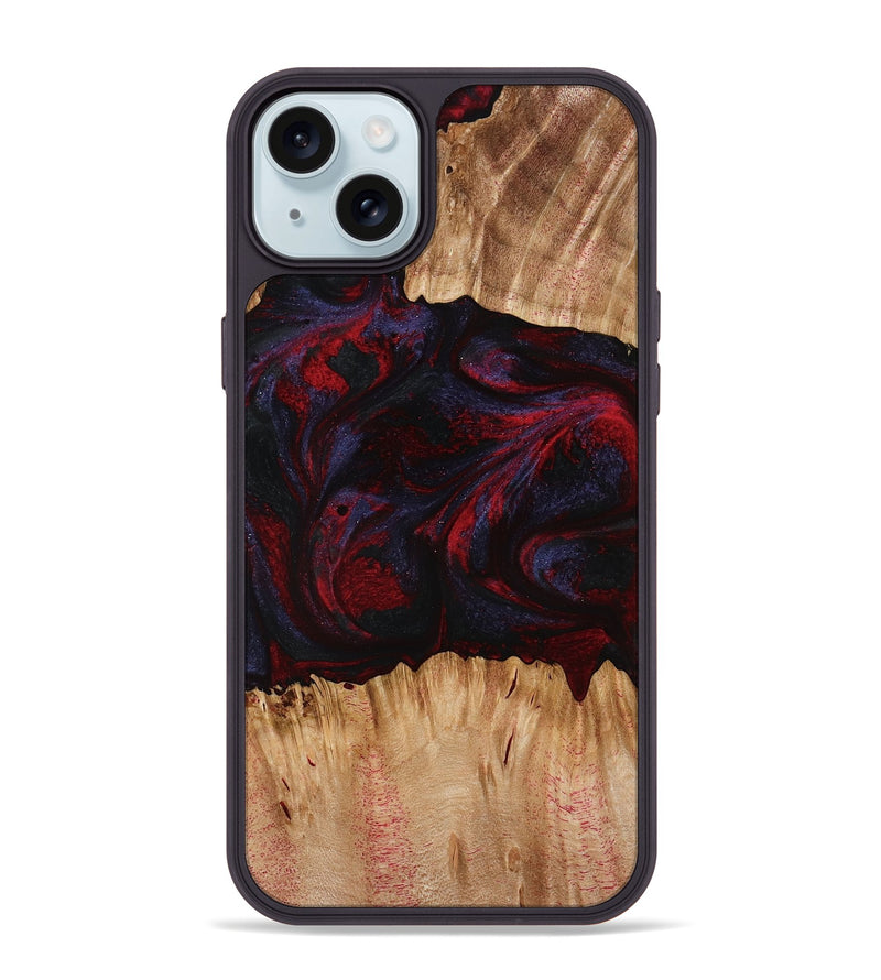 iPhone 15 Plus Wood Phone Case - Ernst (Red, 773299)