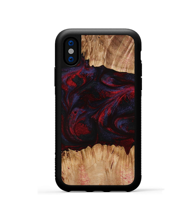 iPhone Xs Wood Phone Case - Ernst (Red, 773299)