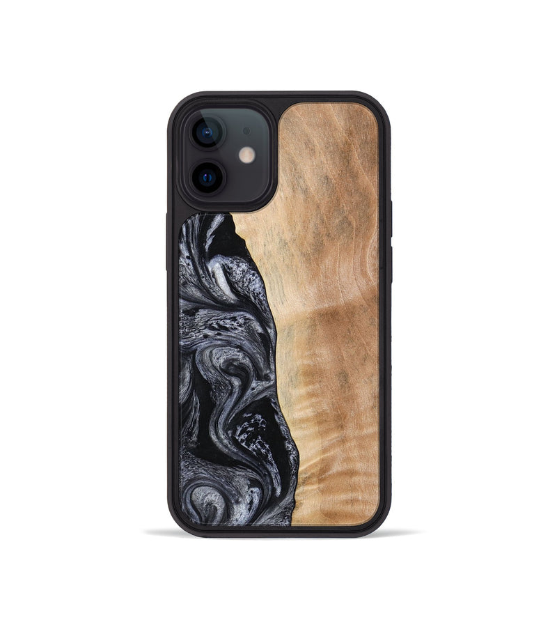 iPhone 12 mini Wood Phone Case - Lula (Black & White, 773302)
