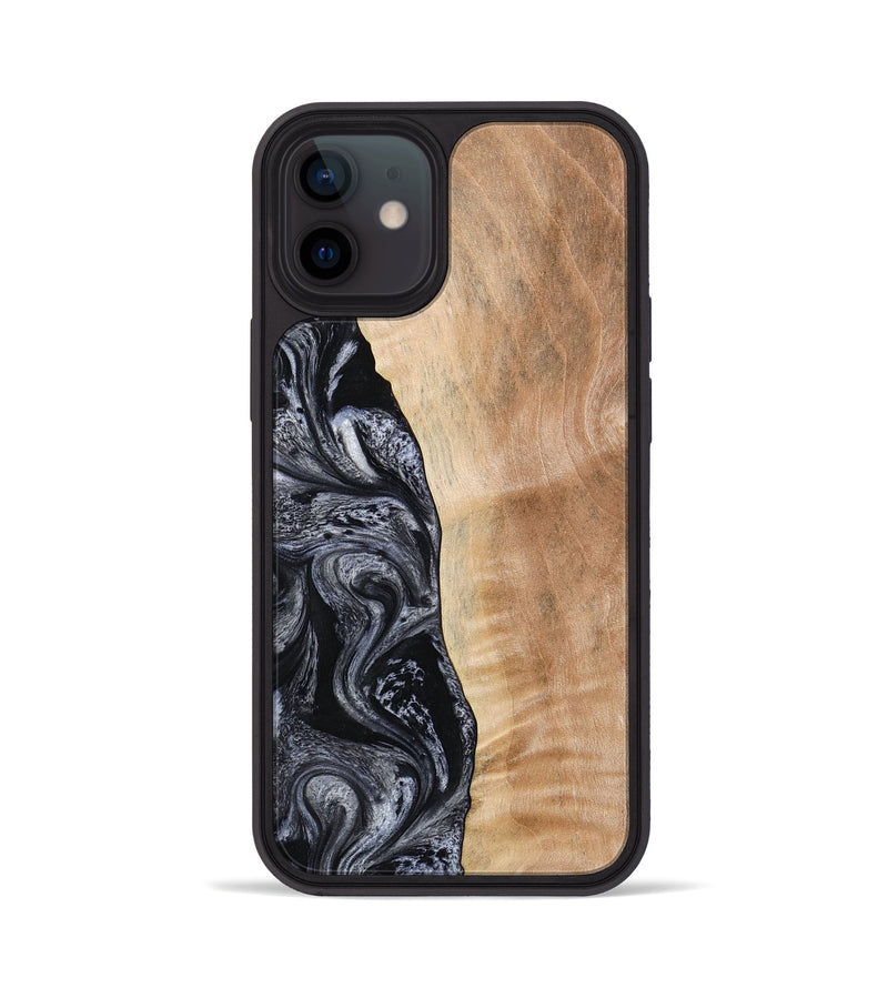 iPhone 12 Wood Phone Case - Lula (Black & White, 773302)
