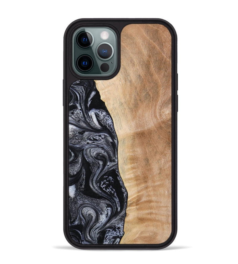 iPhone 12 Pro Max Wood Phone Case - Lula (Black & White, 773302)