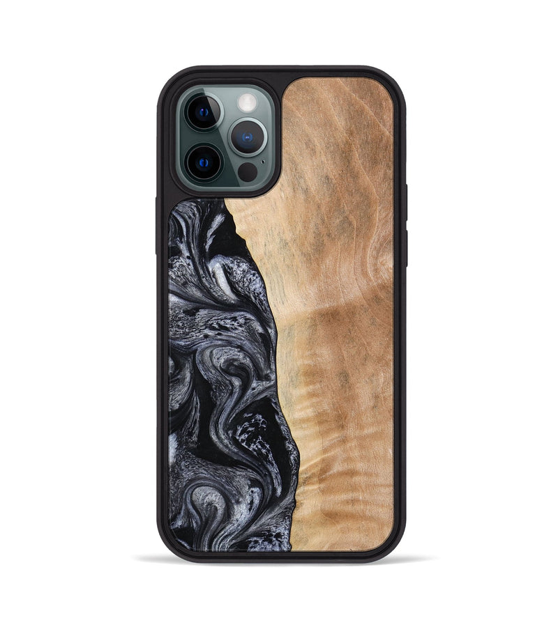 iPhone 12 Pro Wood Phone Case - Lula (Black & White, 773302)