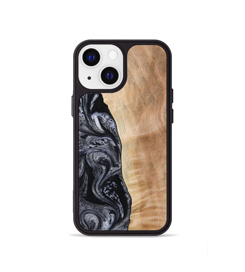 iPhone 13 mini Wood Phone Case - Lula (Black & White, 773302)