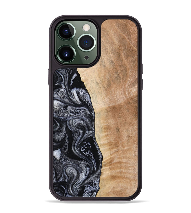 iPhone 13 Pro Max Wood Phone Case - Lula (Black & White, 773302)