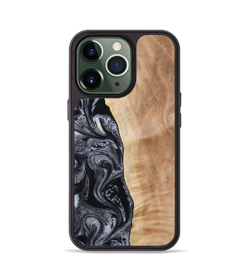 iPhone 13 Pro Wood Phone Case - Lula (Black & White, 773302)