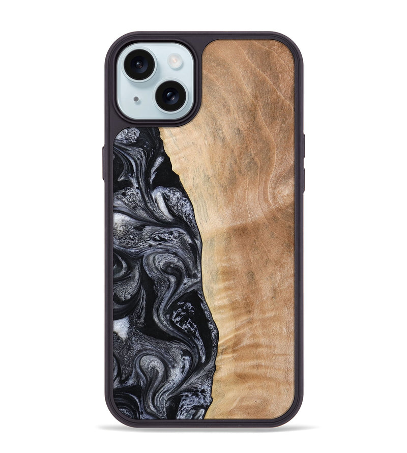 iPhone 15 Plus Wood Phone Case - Lula (Black & White, 773302)