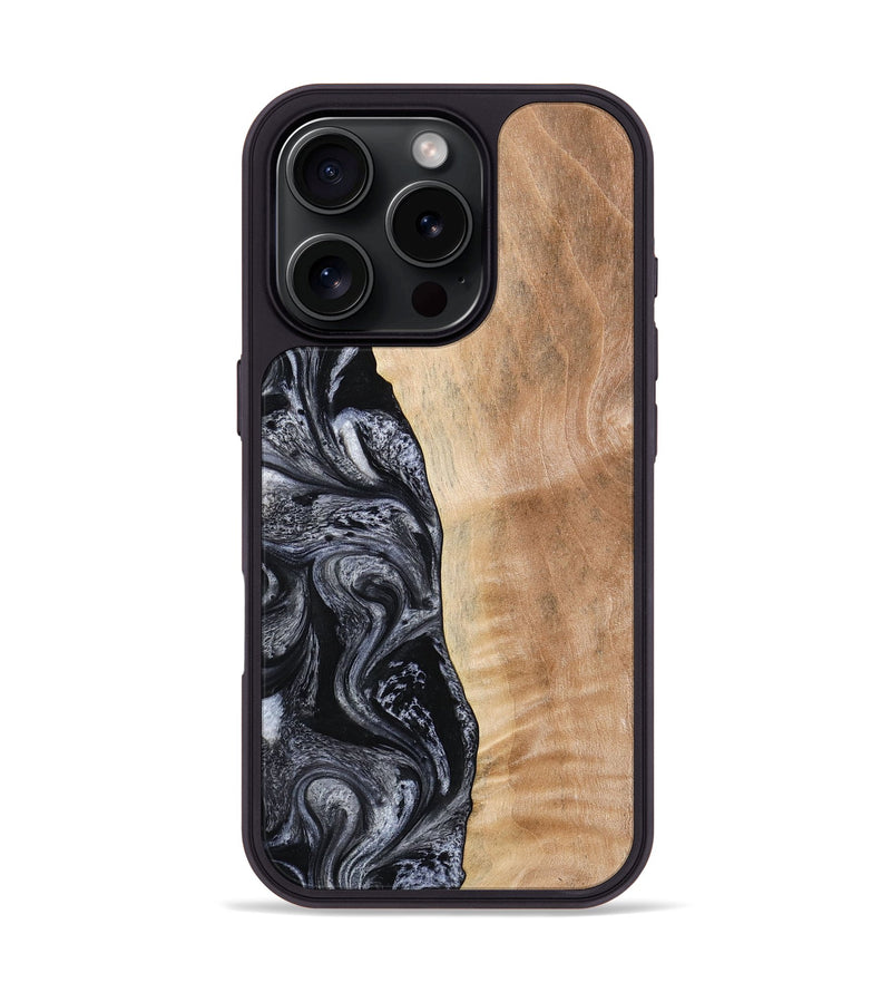 iPhone 16 Pro Wood Phone Case - Lula (Black & White, 773302)