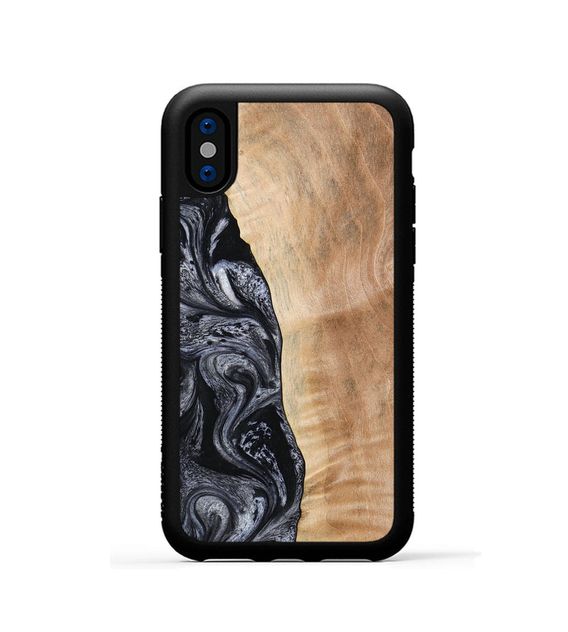 iPhone Xs Wood Phone Case - Lula (Black & White, 773302)
