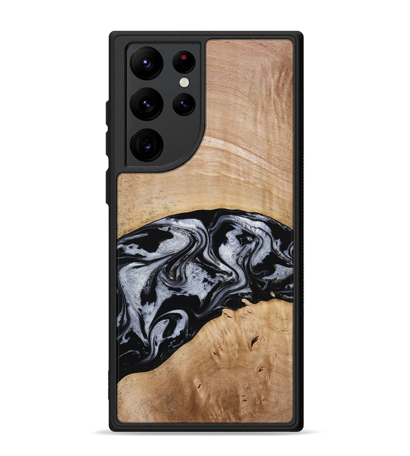 Galaxy S22 Ultra Wood Phone Case - Aviana (Black & White, 773307)