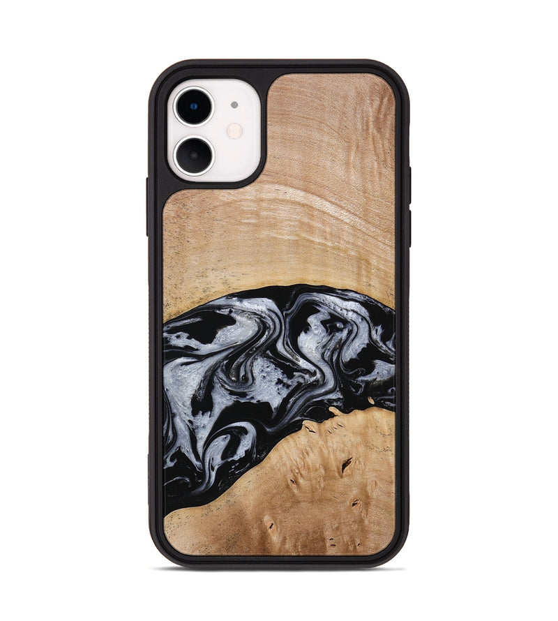 iPhone 11 Wood Phone Case - Aviana (Black & White, 773307)