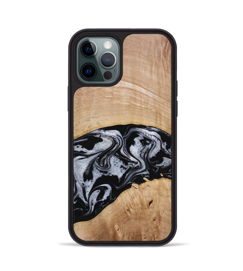 iPhone 12 Pro Wood Phone Case - Aviana (Black & White, 773307)