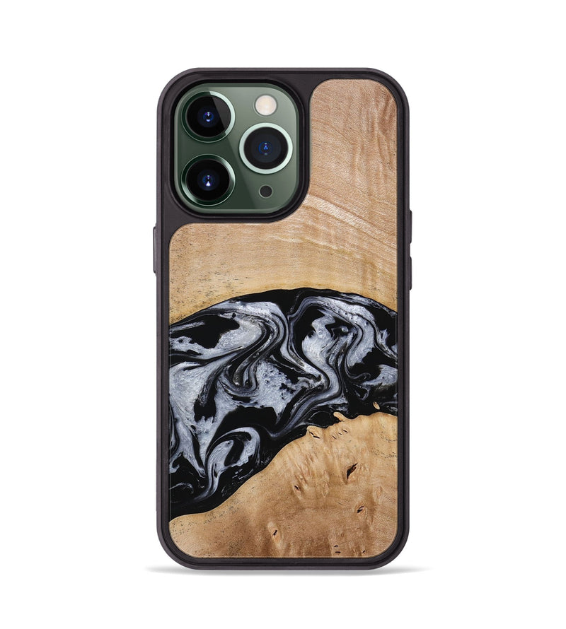iPhone 13 Pro Wood Phone Case - Aviana (Black & White, 773307)