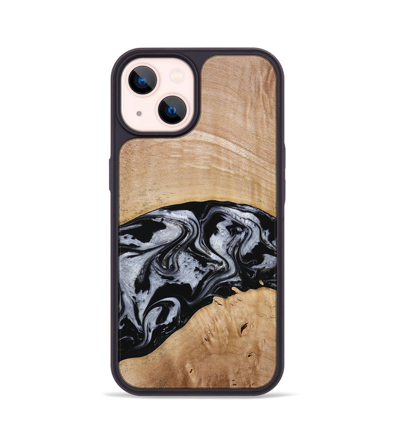 iPhone 14 Wood Phone Case - Aviana (Black & White, 773307)