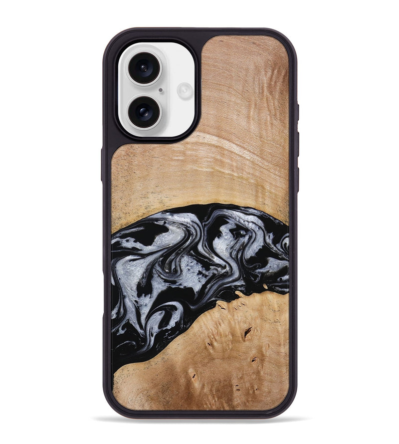 iPhone 16 Plus Wood Phone Case - Aviana (Black & White, 773307)