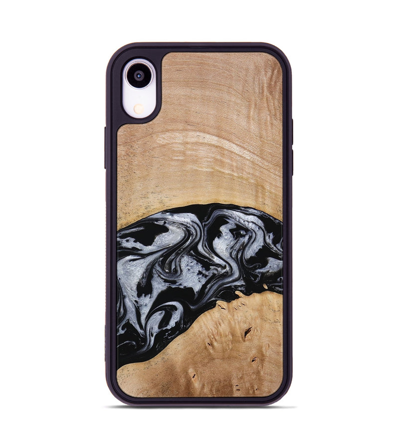 iPhone Xr Wood Phone Case - Aviana (Black & White, 773307)