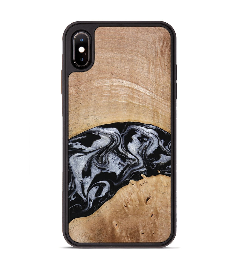 iPhone Xs Max Wood Phone Case - Aviana (Black & White, 773307)