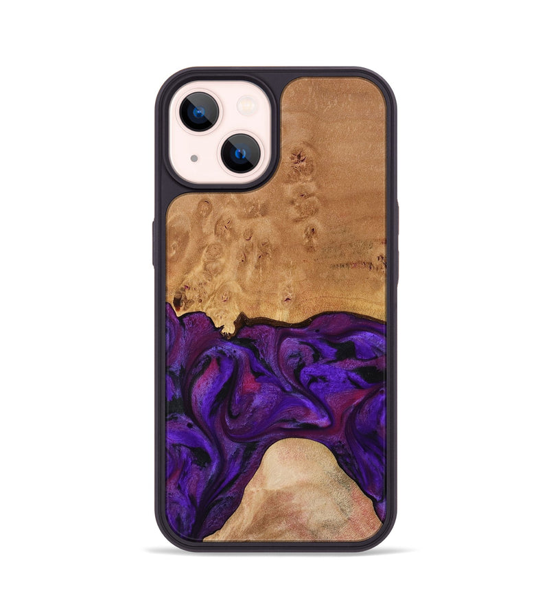 iPhone 14 Wood Phone Case - Ivanna (Purple, 773322)