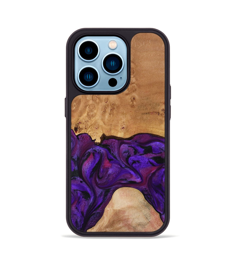 iPhone 14 Pro Wood Phone Case - Ivanna (Purple, 773322)