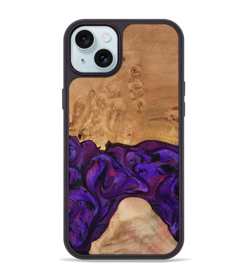 iPhone 15 Plus Wood Phone Case - Ivanna (Purple, 773322)