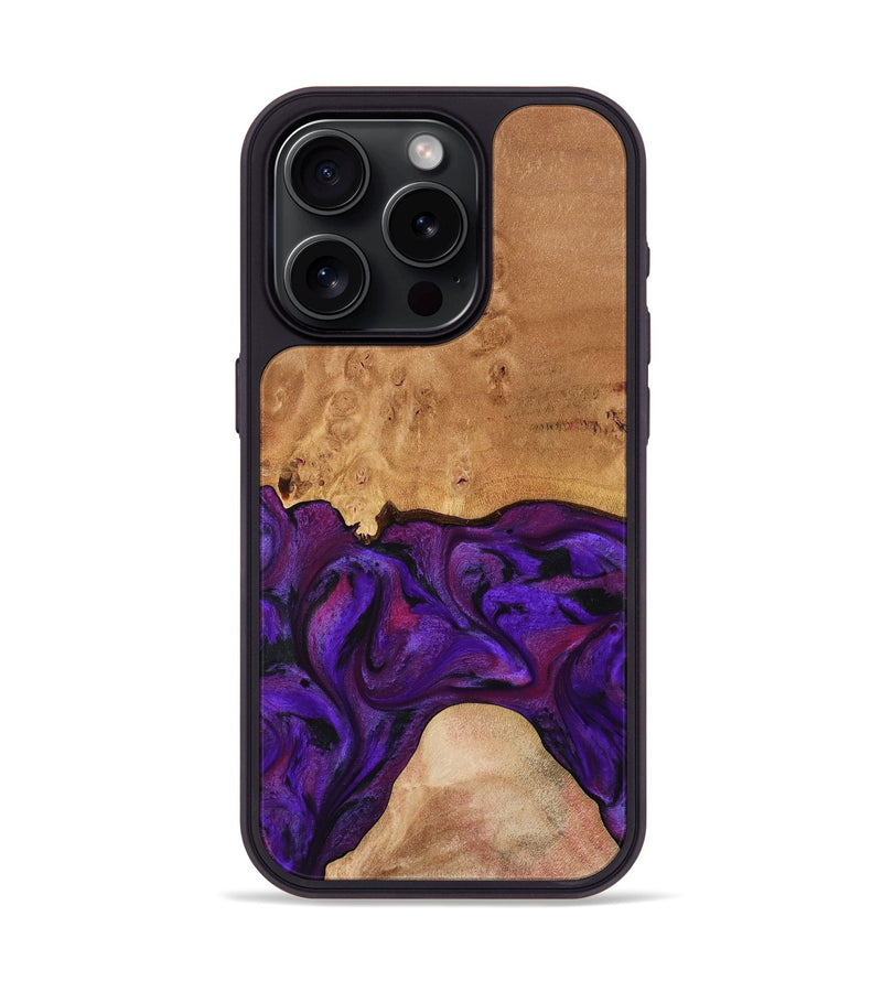 iPhone 15 Pro Wood Phone Case - Ivanna (Purple, 773322)