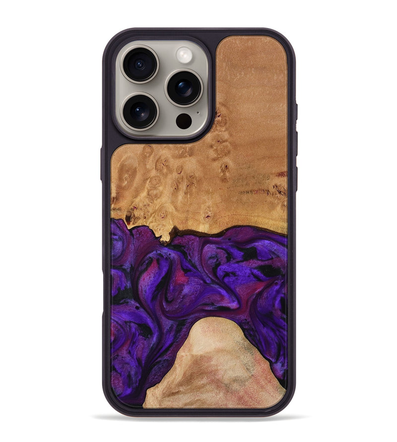 iPhone 16 Pro Max Wood Phone Case - Ivanna (Purple, 773322)