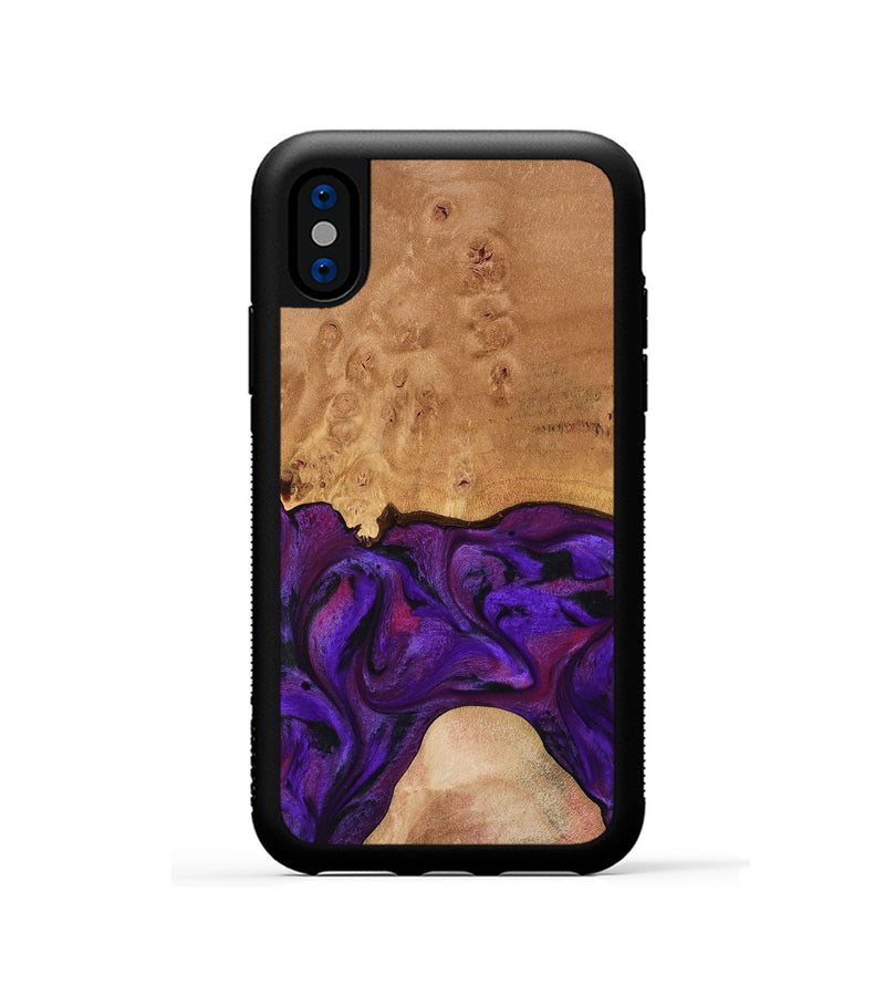 iPhone Xs Wood Phone Case - Ivanna (Purple, 773322)