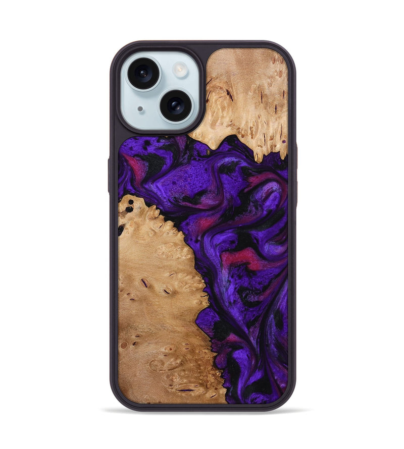 iPhone 15 Wood Phone Case - Keyla (Purple, 773342)