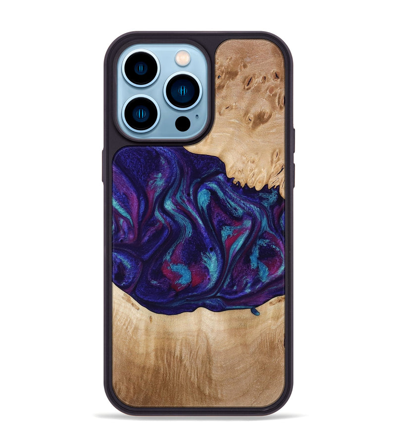 iPhone 14 Pro Max Wood Phone Case - Devante (Purple, 773347)