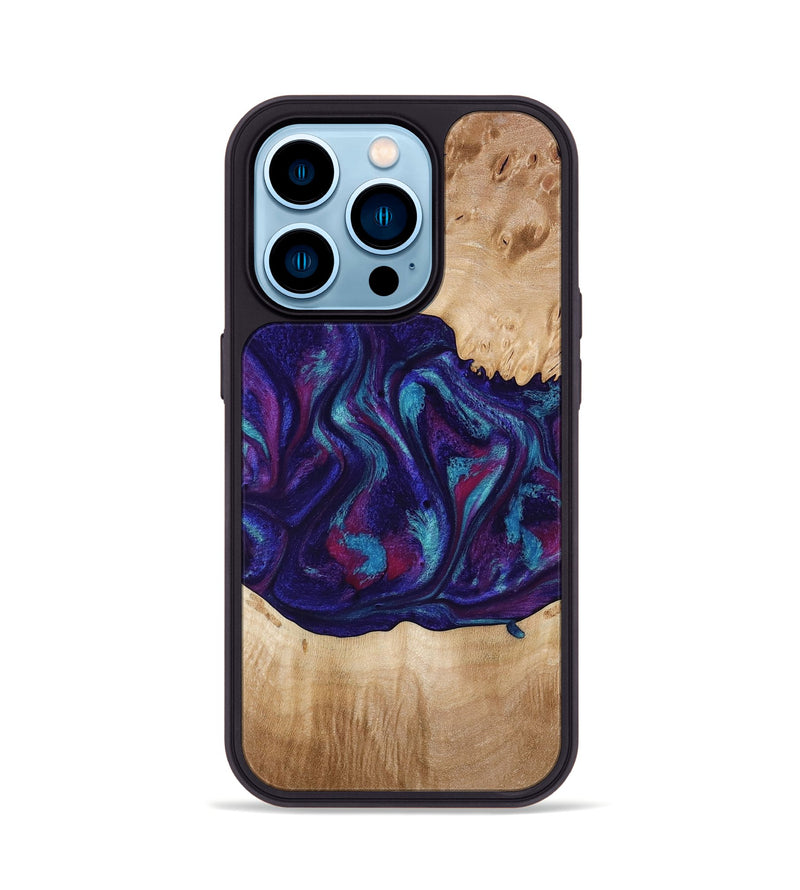 iPhone 14 Pro Wood Phone Case - Devante (Purple, 773347)