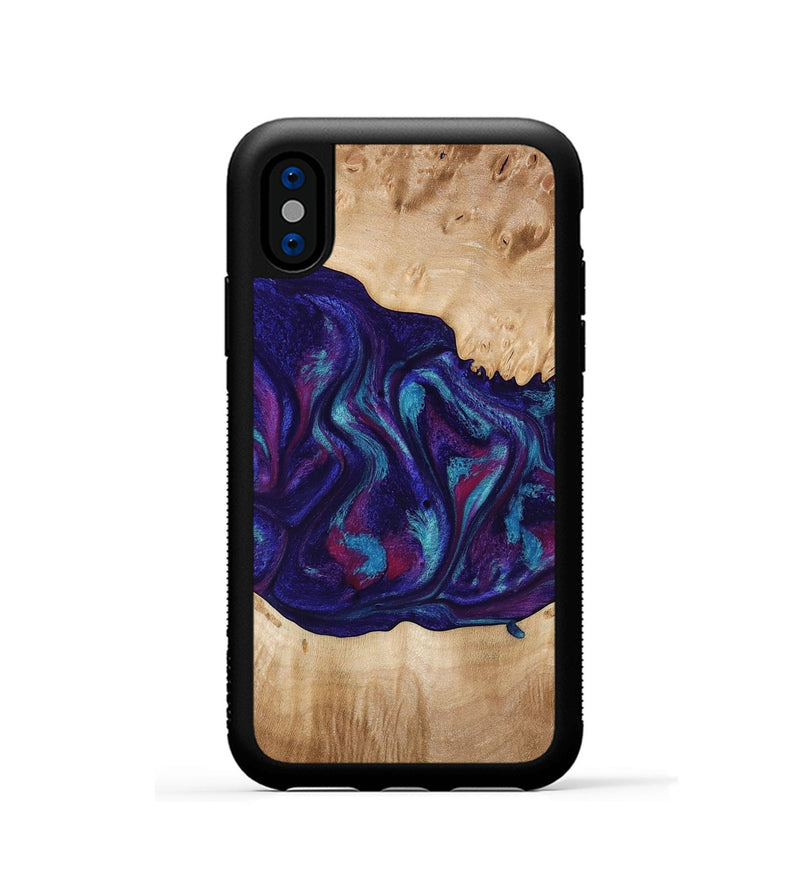 iPhone Xs Wood Phone Case - Devante (Purple, 773347)