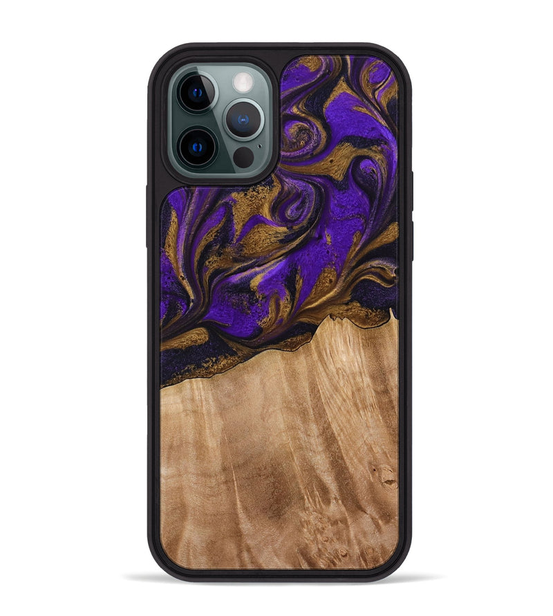 iPhone 12 Pro Max Wood Phone Case - Kaley (Purple, 773360)