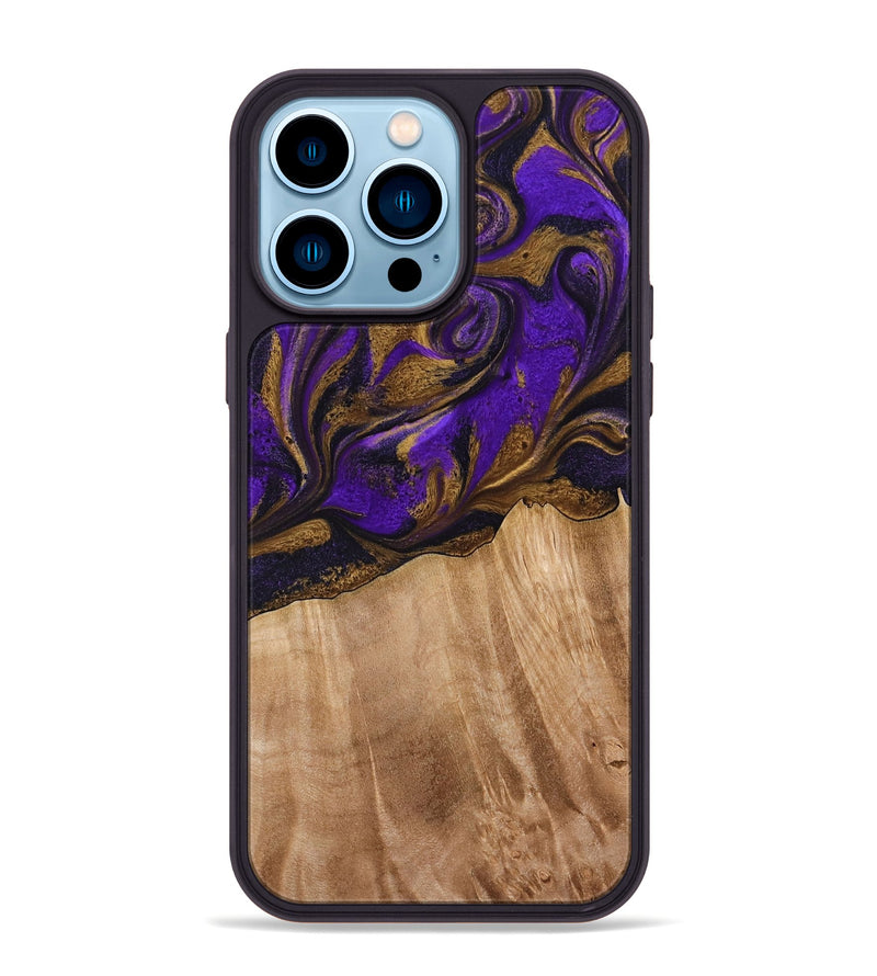 iPhone 14 Pro Max Wood Phone Case - Kaley (Purple, 773360)