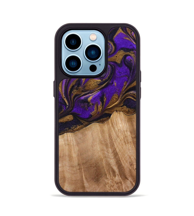 iPhone 14 Pro Wood Phone Case - Kaley (Purple, 773360)