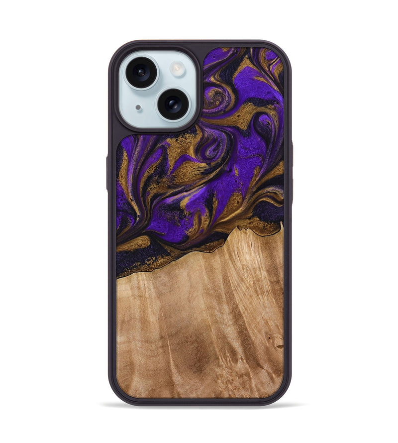 iPhone 15 Wood Phone Case - Kaley (Purple, 773360)