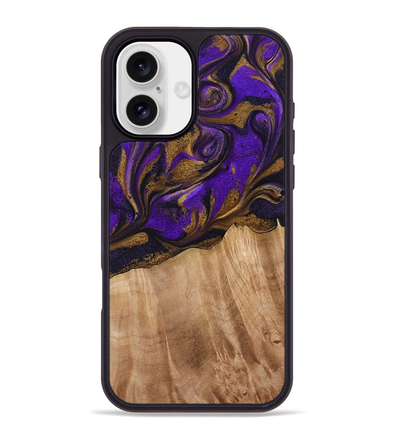 iPhone 16 Plus Wood Phone Case - Kaley (Purple, 773360)