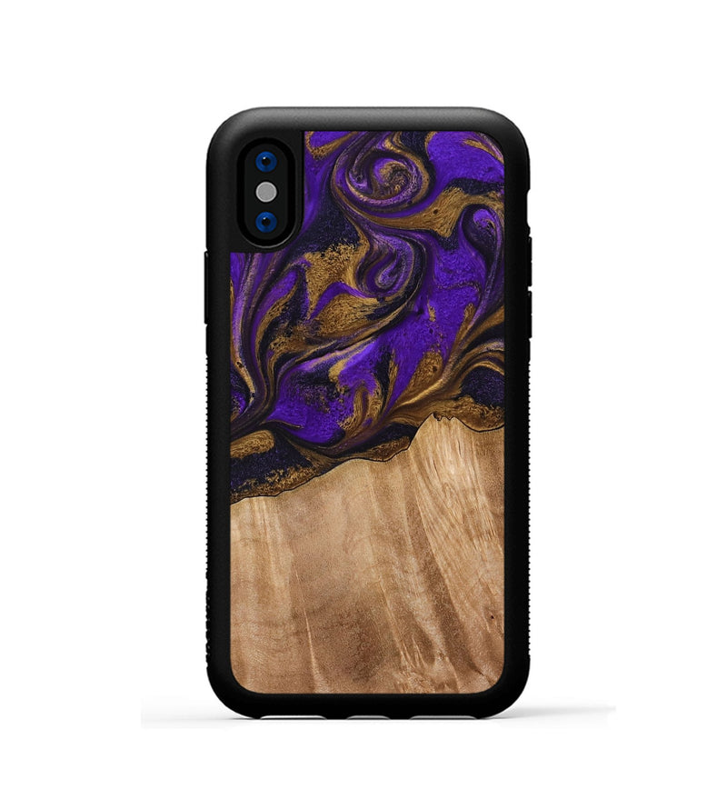 iPhone Xs Wood Phone Case - Kaley (Purple, 773360)