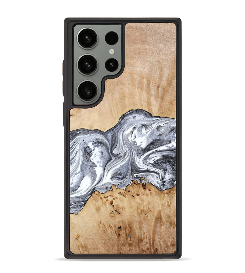 Galaxy S23 Ultra Wood Phone Case - Lea (Black & White, 773635)