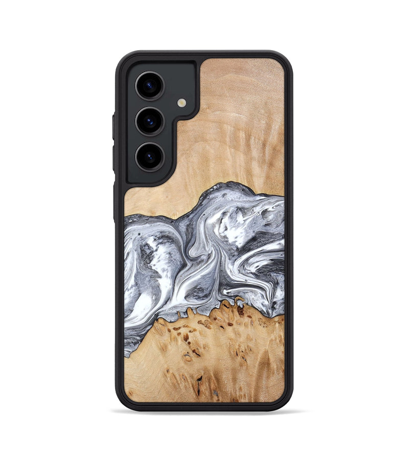 Galaxy S24 Wood Phone Case - Lea (Black & White, 773635)