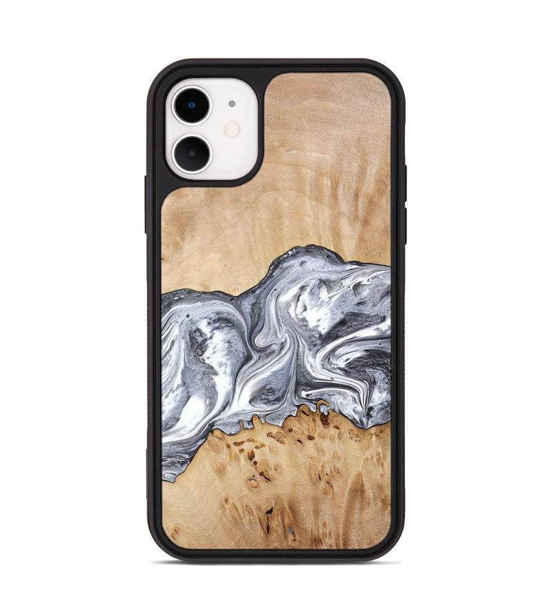 iPhone 11 Wood Phone Case - Lea (Black & White, 773635)