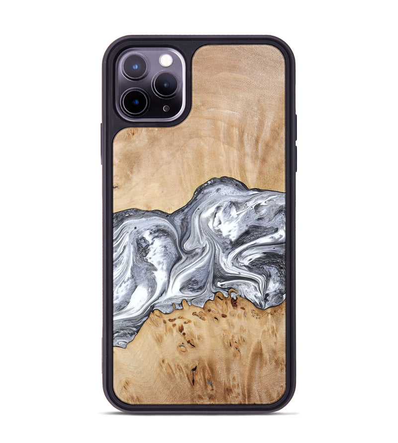 iPhone 11 Pro Max Wood Phone Case - Lea (Black & White, 773635)