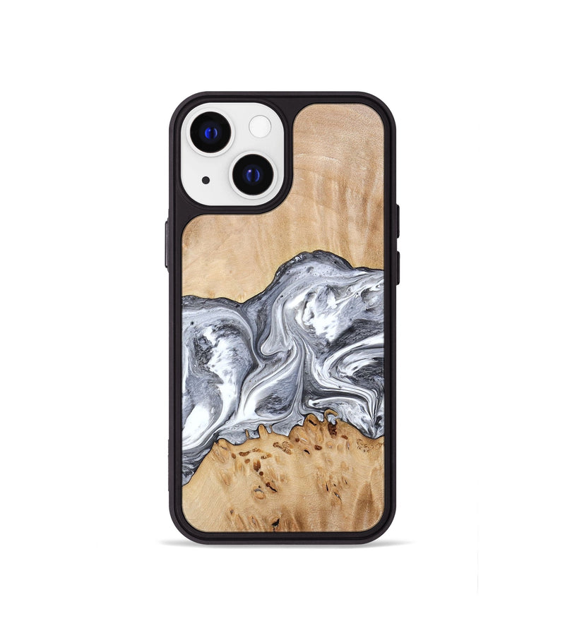 iPhone 13 mini Wood Phone Case - Lea (Black & White, 773635)
