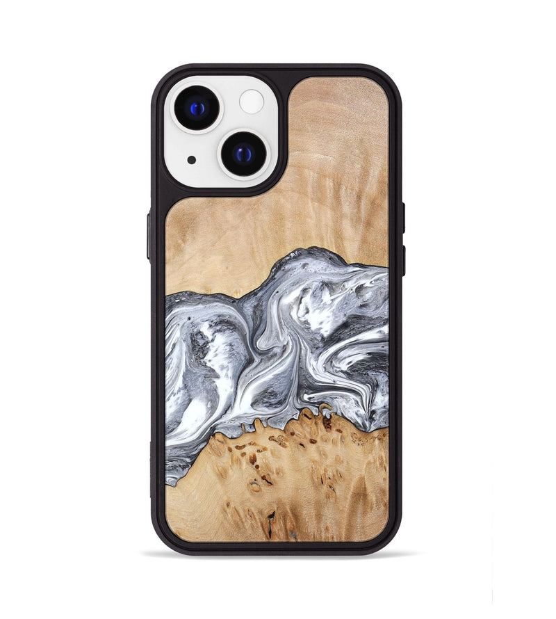 iPhone 13 Wood Phone Case - Lea (Black & White, 773635)
