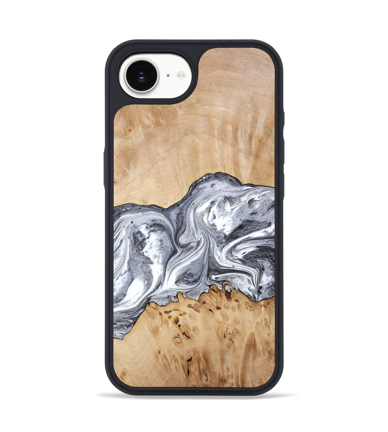 iPhone 16e Wood Phone Case - Lea (Black & White, 773635)