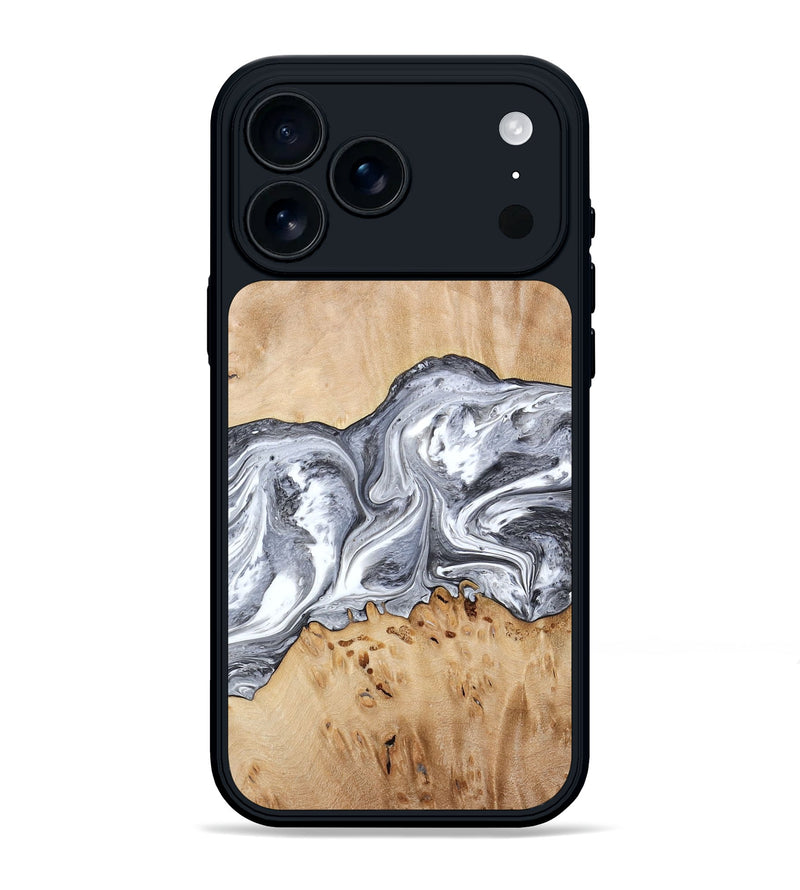 iPhone 17 Pro Max Wood Phone Case - Lea (Black & White, 773635)