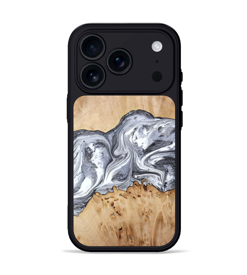 iPhone 17 Pro Wood Phone Case - Lea (Black & White, 773635)