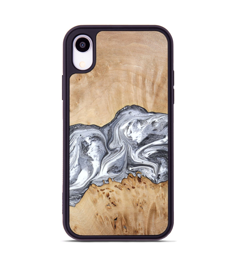 iPhone Xr Wood Phone Case - Lea (Black & White, 773635)