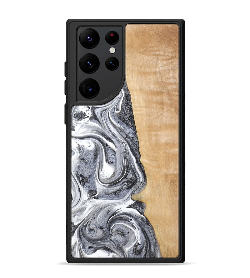 Galaxy S22 Ultra Wood Phone Case - Dereck (Black & White, 773639)