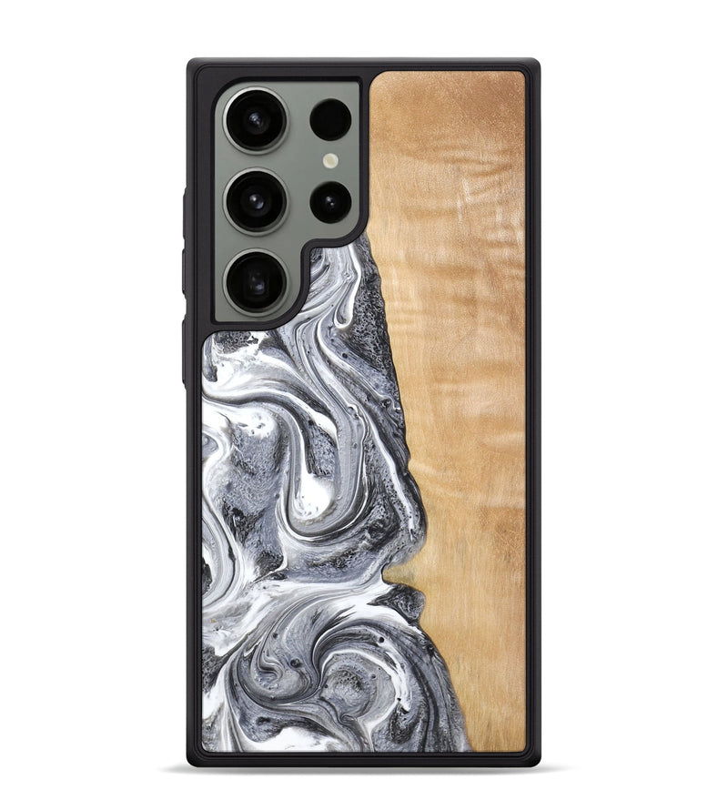Galaxy S24 Ultra Wood Phone Case - Dereck (Black & White, 773639)
